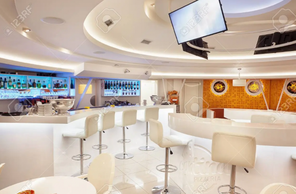 Desain modern dengan furnitur futuristik